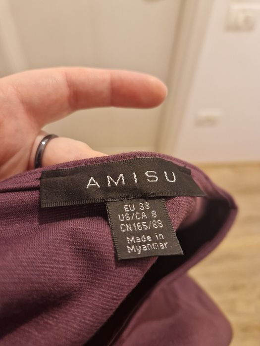 Rochie mov, material gros, noua