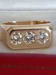Inel regal TANK ring aur masiv diamante naturale 1,5ct