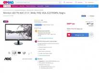 Monitor LED AOC 21.5", Wide, FHD, VGA, E2270SWN , nou la cutie