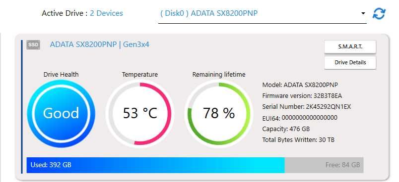SSD ADATA LEGEND 840, 512GB, NVMe, M.2 PCIe Gen4 x4 NVMe 1.4