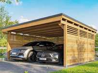 Carport, pergola/acoperis pentru masina din lemn stratificat si masiv