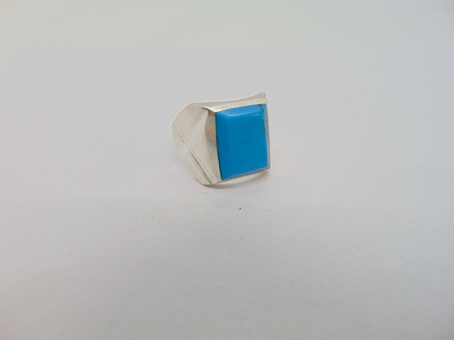 Inel mare din argint si turcoaz, Mexic