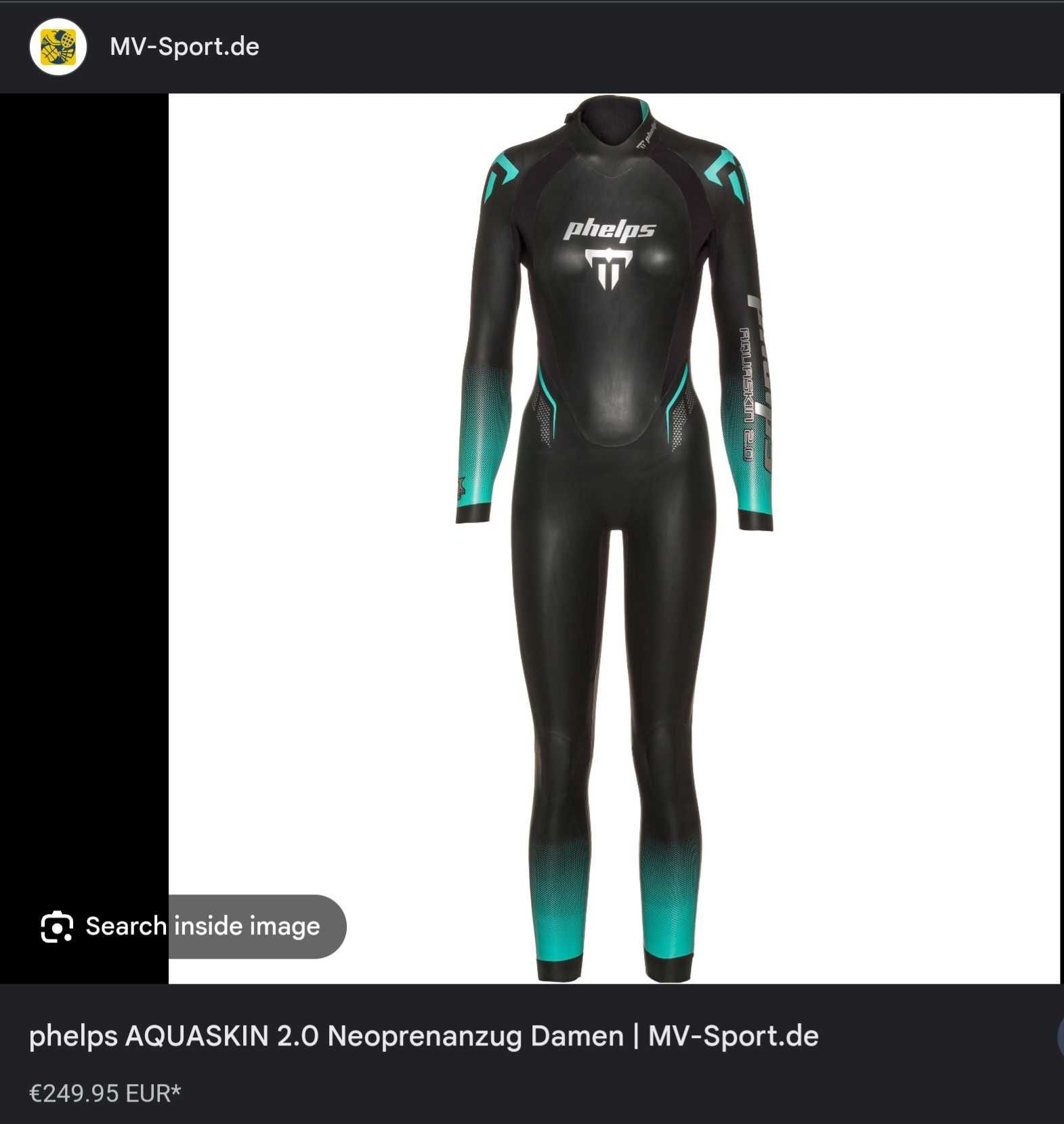 2x Phelps aquaskin 2.0 Costum de neopren full body