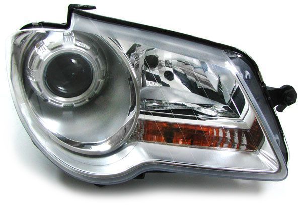 Far VW Touran (1T2) 01.2007-07.2010 Depo partea Dreapta, tip bec H7+H7, electric, cu motoras, rama silver 441-11B6R-LD-EM