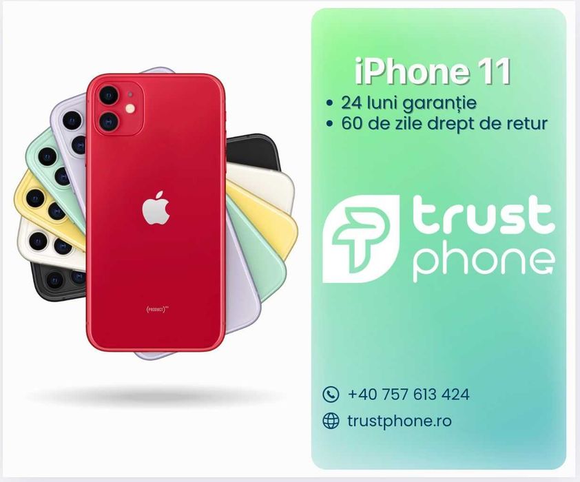iPhone 11 64GB/128GB/ |Baterie 100%| Garanție 24 Luni | TrustPhone.ro