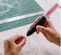 Нов Акумулаторен пистолет(писалка) за топло лепене Bosch Gluey-розова