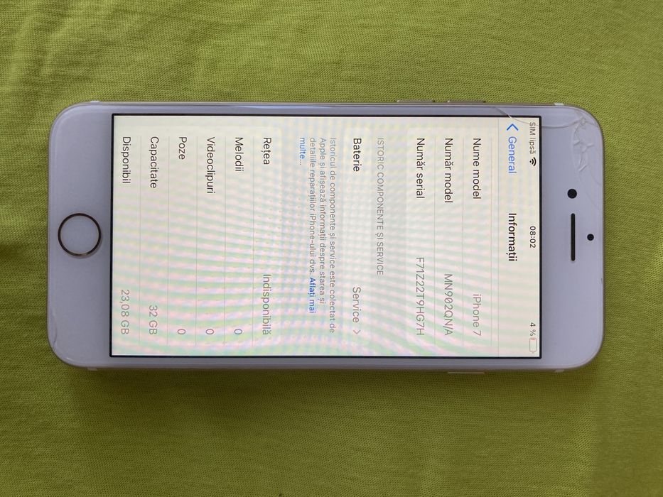 Iphone 7 bateria 77% . Iphone 7 gold 32gb