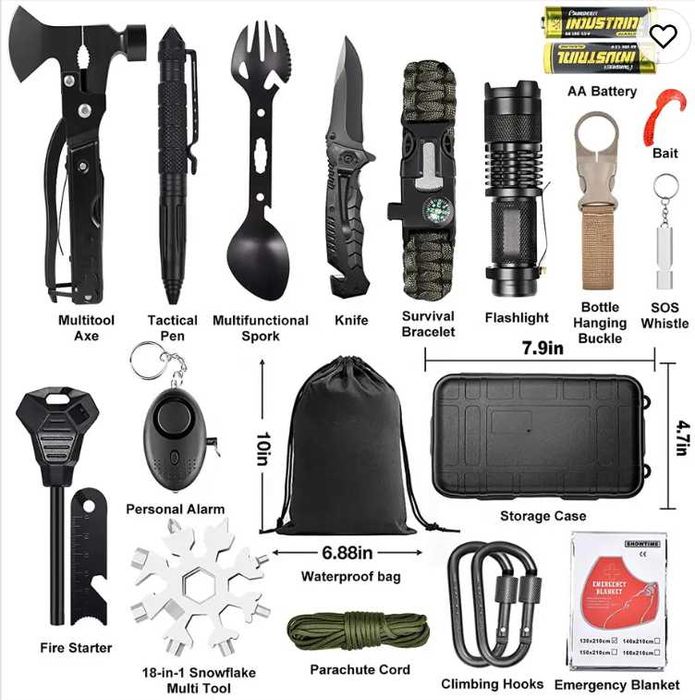 Kit de Supravietuire Sau Camping 32 piese