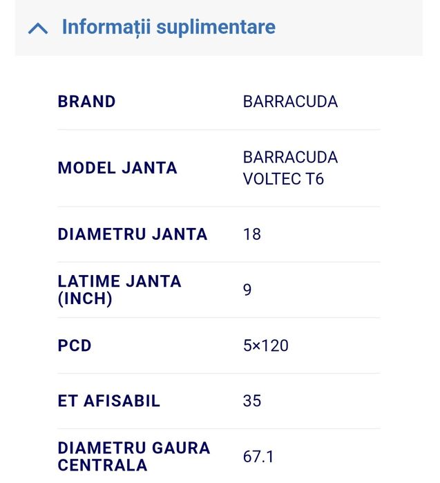 Jante Barracuda 5X120 R18 Model probabil unicat in Romania
