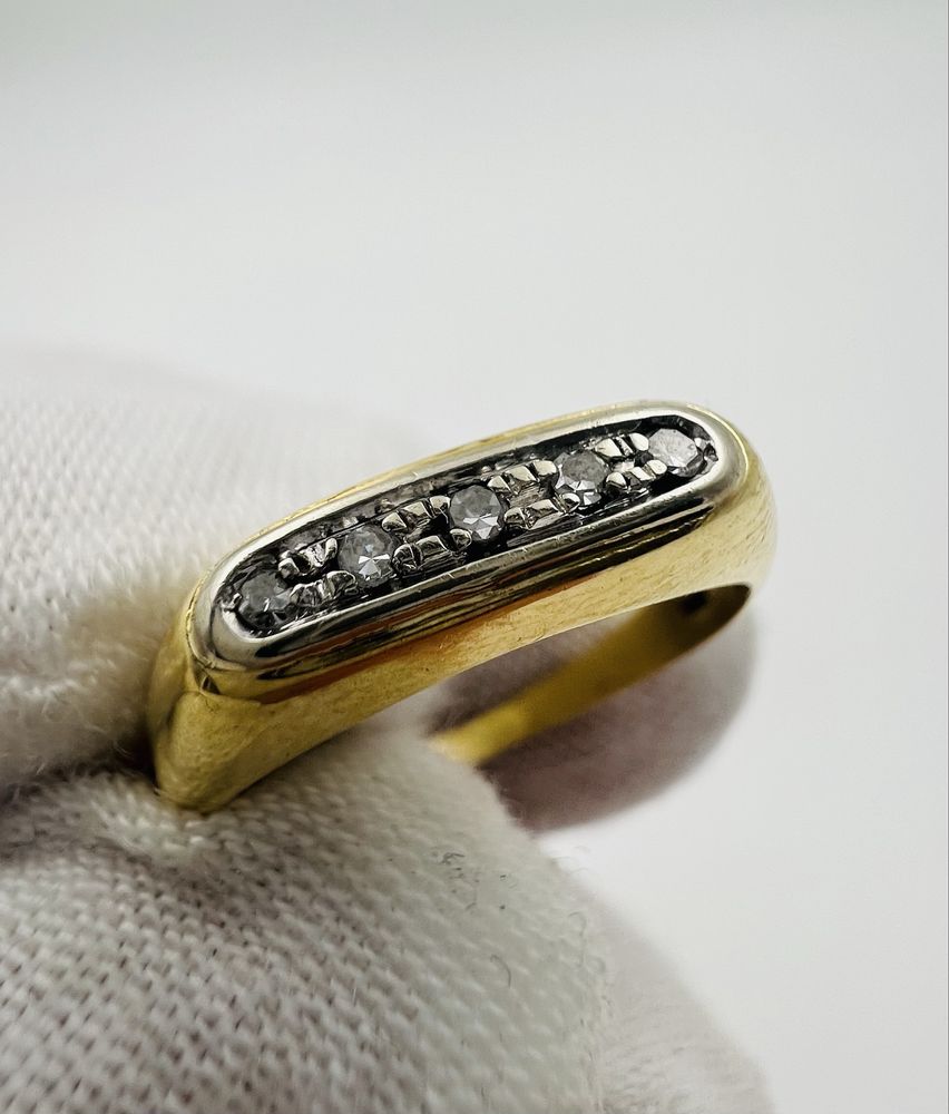 Френски златен пръстен 18к 0.25ct диаманти