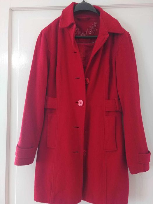 Palton rosu dama,S-M