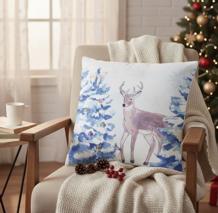 Коледни декоративни калъфки за възглавници –45×45 см - 6бр в комплект