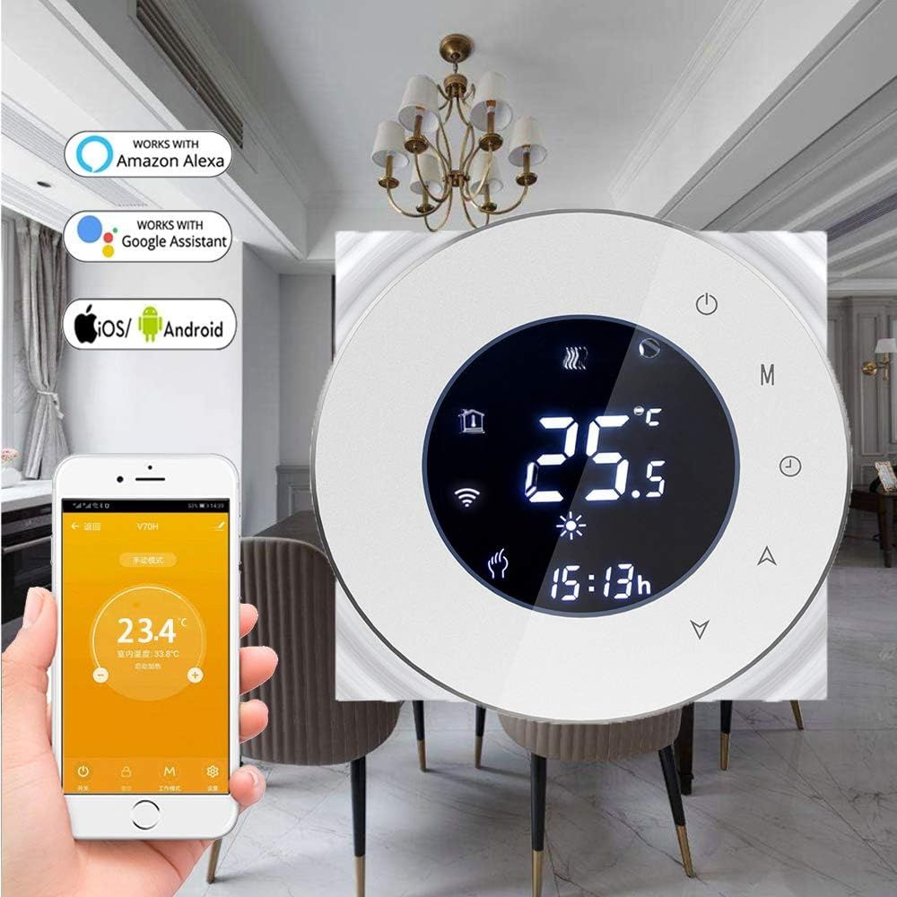 Термостат wifi, LCD дисплей (VA екран), сензорен бутон