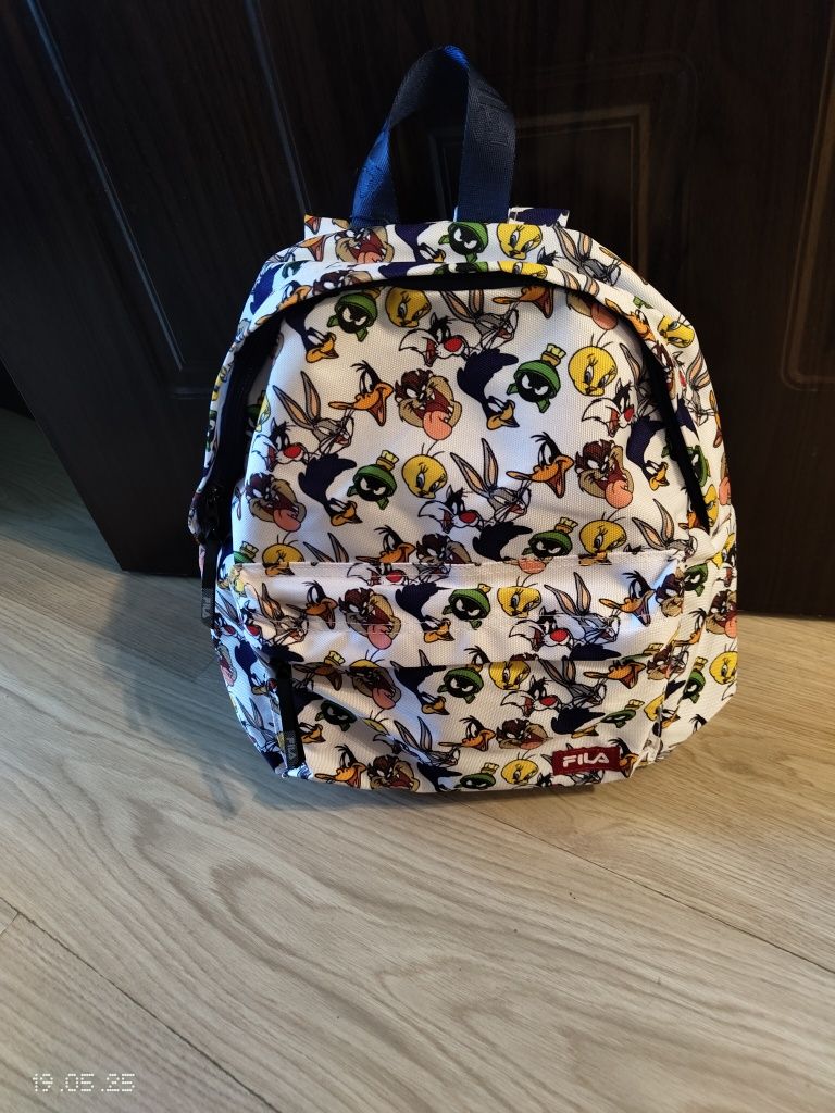 Fila, Раница с щампа Taian Warner Bros, Бял, Жълт, Индиго
