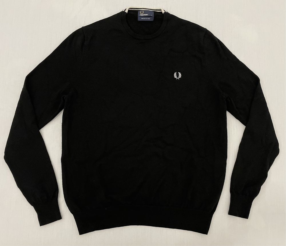 Pulover FRED PERRY L barbat Merino lana impecabil ultras casual jumper