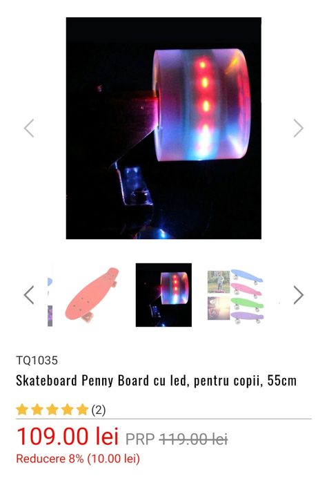 Skateboard cu luminite led ca nou
