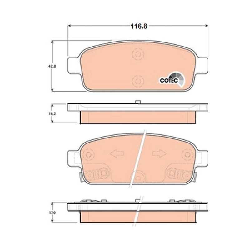 Задни Накладки TRW COTEC CHEVROLET Опел Opel