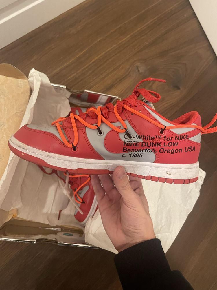 Nike Dunk Off-White university red