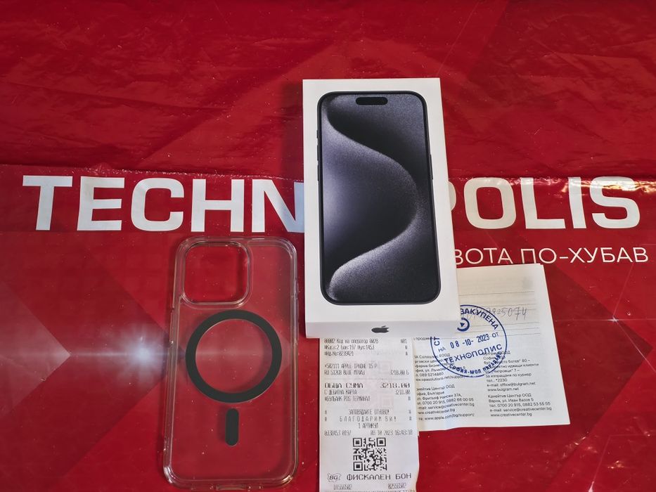 КАТО НОВ 512GB iPhone 15 Pro Гаранция от Технополис до 2025 Blue / Син