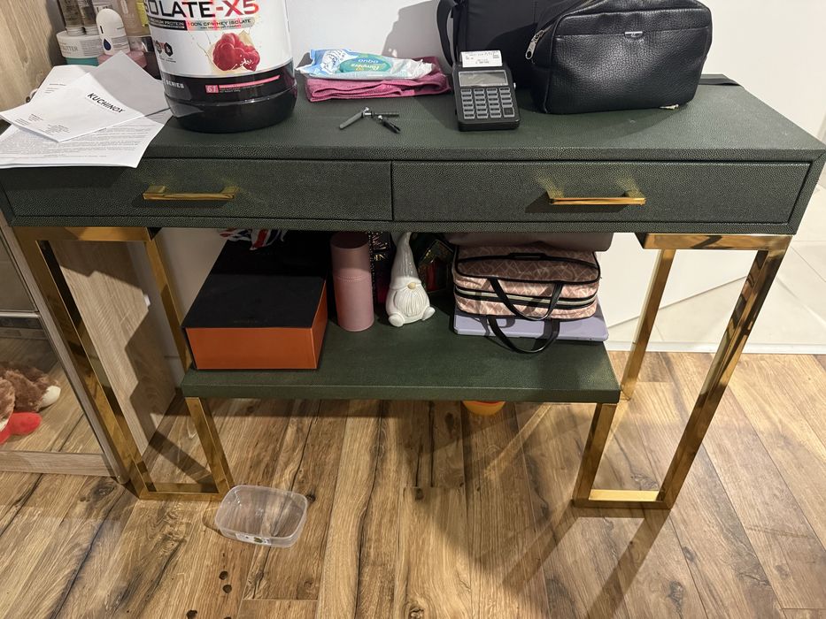 Masa de toaleta verde/aurie