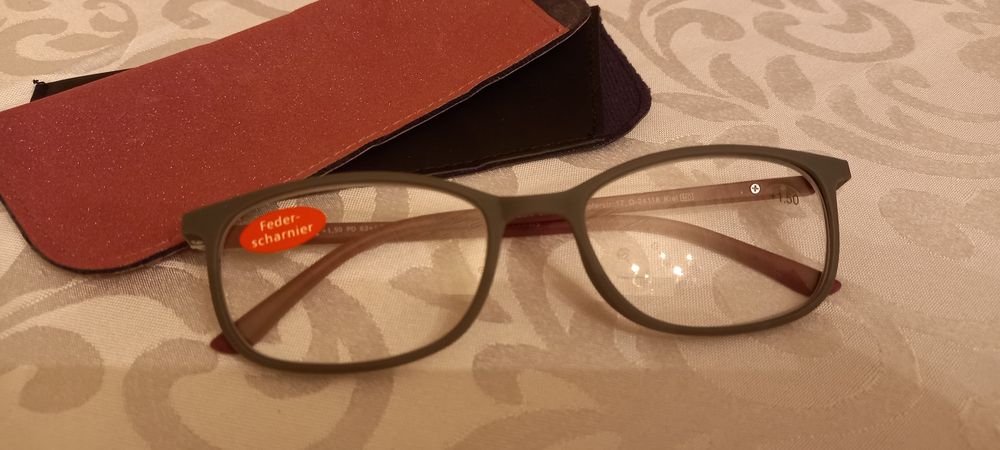 Нови немски очила за четене +1,5, +2,0 +3,0 диоптъра, шарнир, калъф