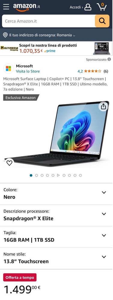 Microsoft Surface Laptop 7 13.8”Snapdragon X Elite 16GB 1 TB SSD Nou