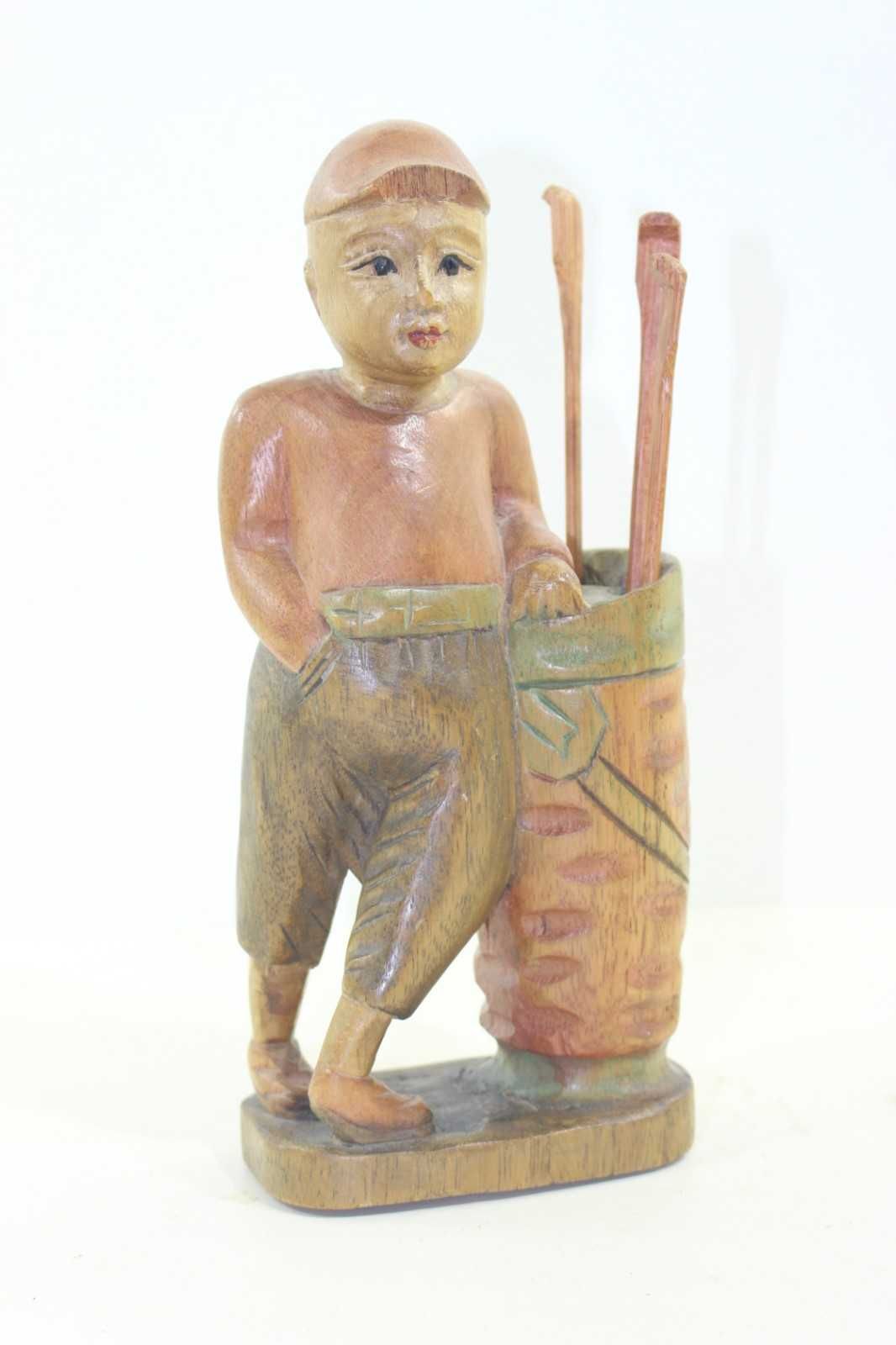 Стара дървена статуетка Голф играч. Внос Франция