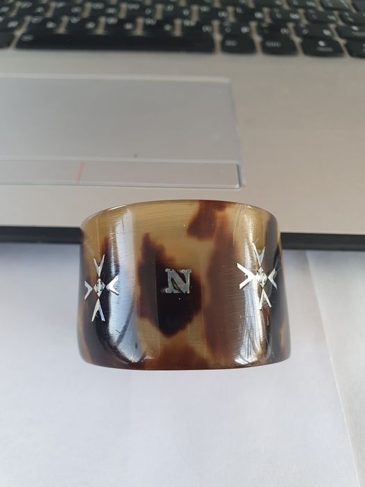 Уникален антикварен пръстен за салфетки от черупка на костенурка