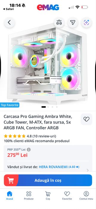 Sigilat carcasa ProGaming Ambra White