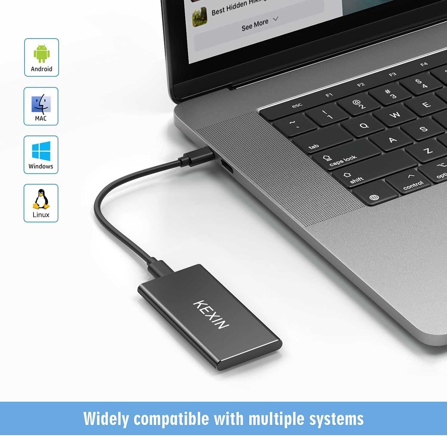 NOU SSD portabil Kexin 120Gb USB 3.1 USB Type C Pc PS4 Xbox One