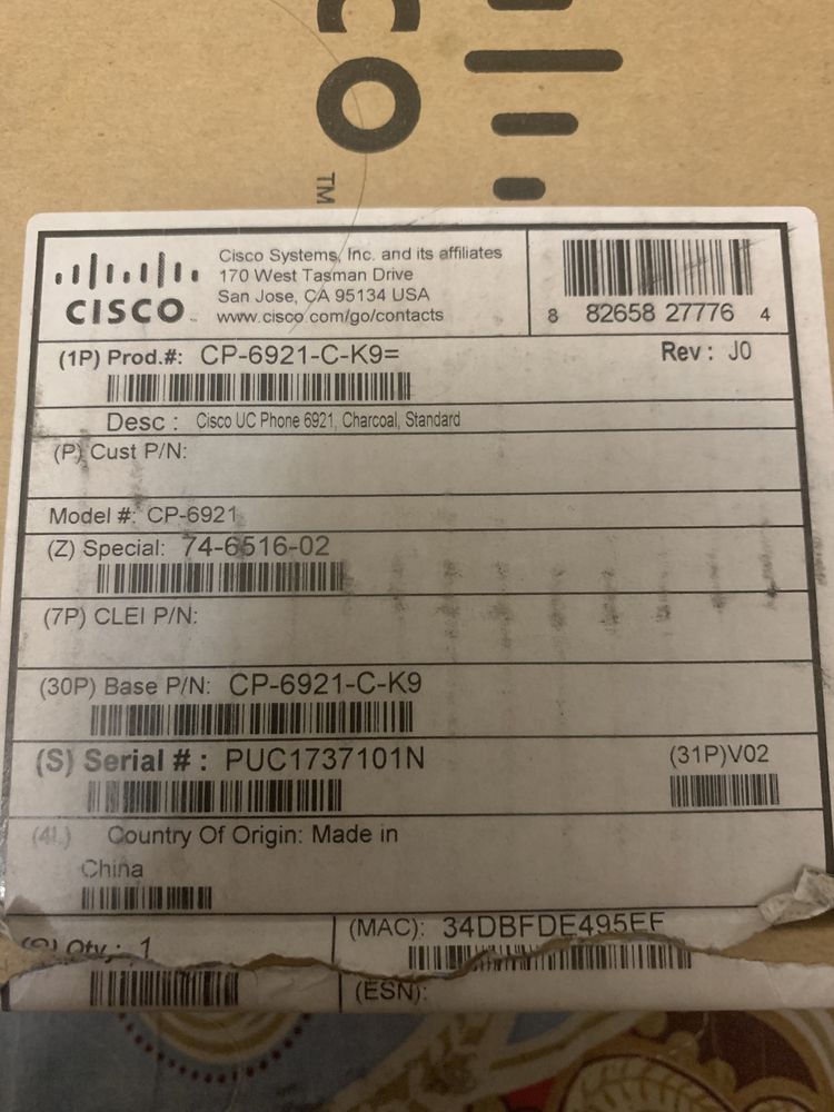 Продам аналоговый телефон cisco CP-6921