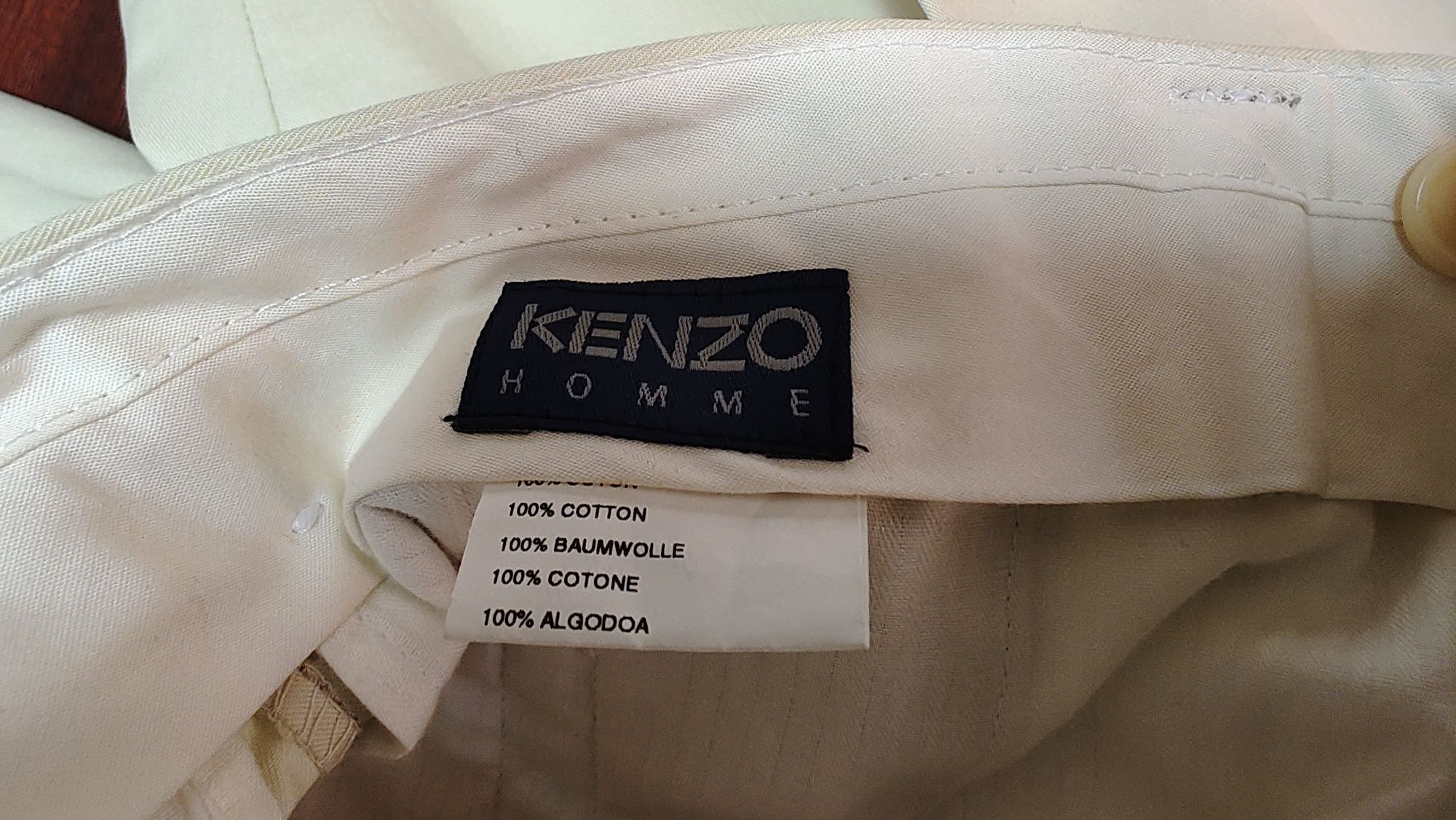 Pantaloni Kenzo bărbați, crem, mărime M