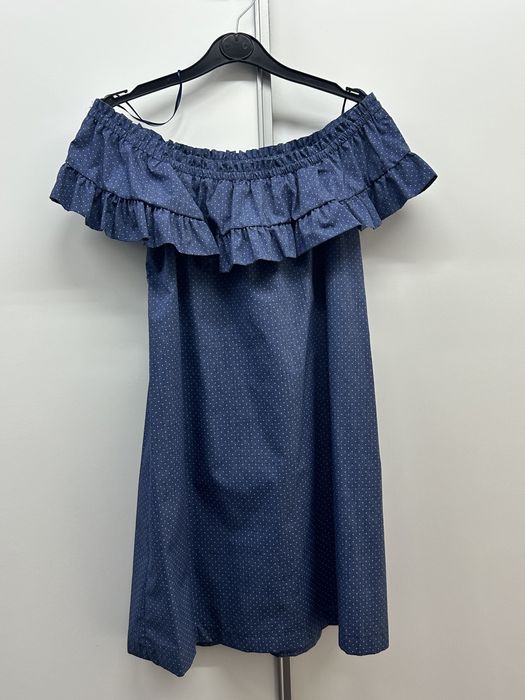Rochie fara umeri cu buline Stradivarius