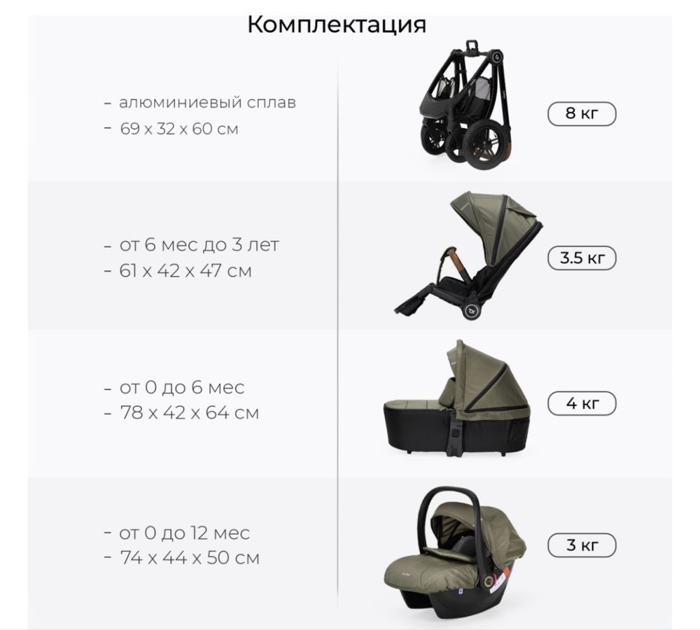 Коляска 3в1 TOMIX Walker Lux