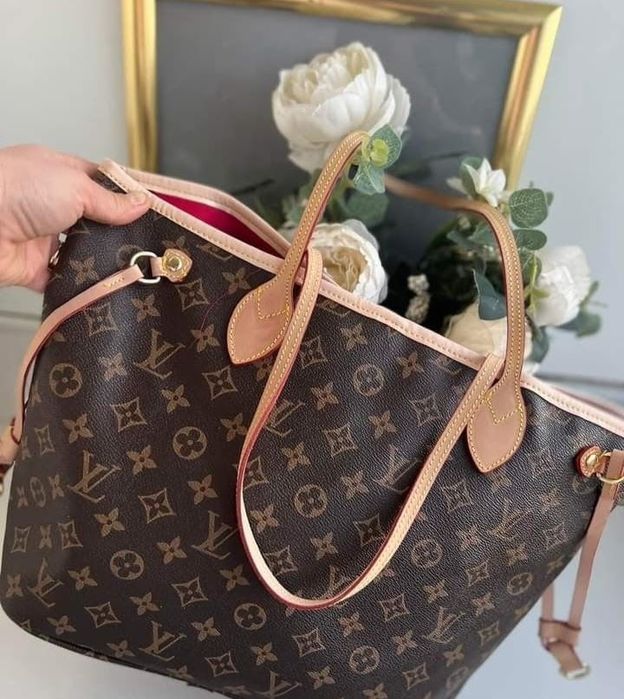 Geanta damă model Neverfull,portofel simplu atasat, saculet