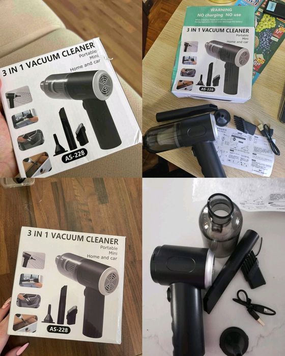 • Aspirator auto portabil reîncărcabil 2 în 1: aspirator și turbosufla