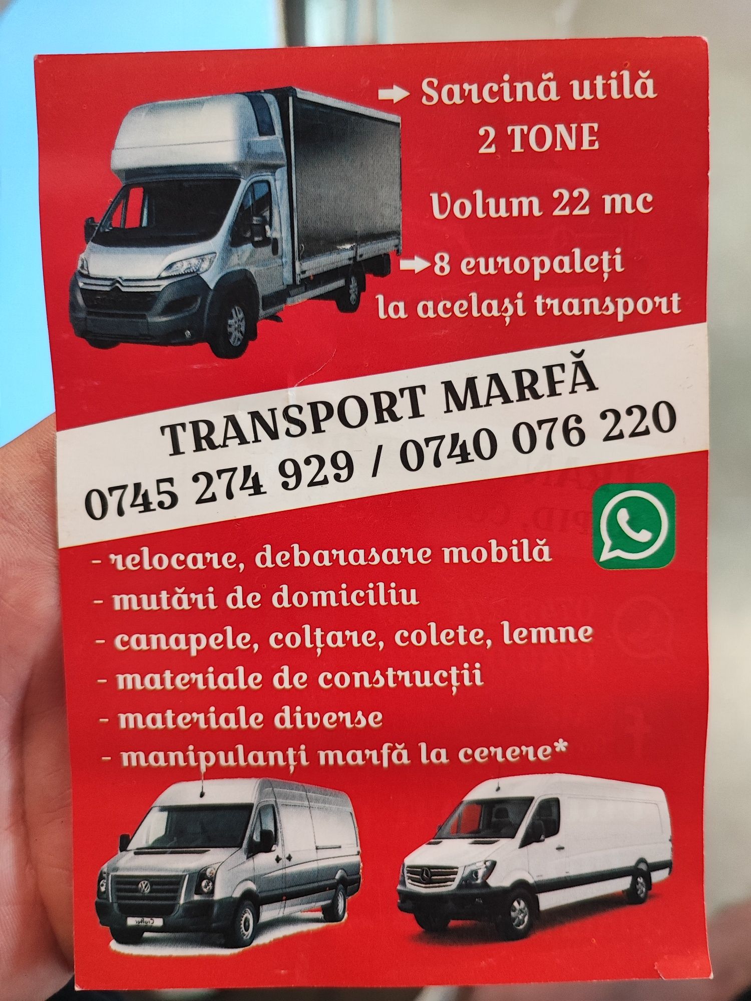 Debarasări, Relocări, Mutări, Transport, Manipulați