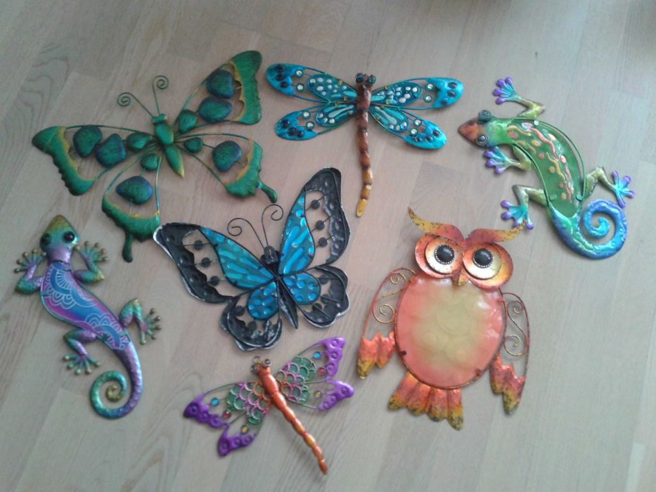 Decoratiuni metal & sticla prelucrate manual, stare impecabila