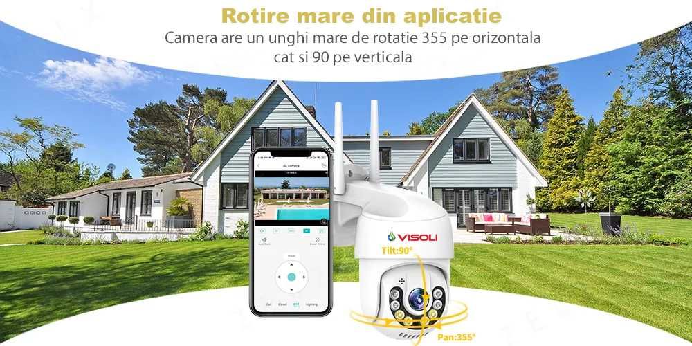 Camera de supraveghere WIFI Visoli® A10 Pro Max, 8MP, exterior