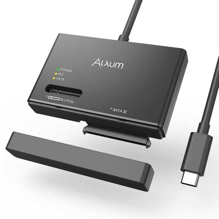 Alxum USB C la NVMe M.2 și SATA HDD/SSD