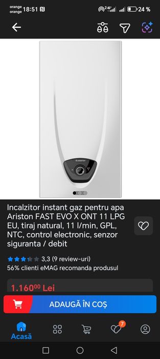 Boiler GPL Ariston(pe butelie)