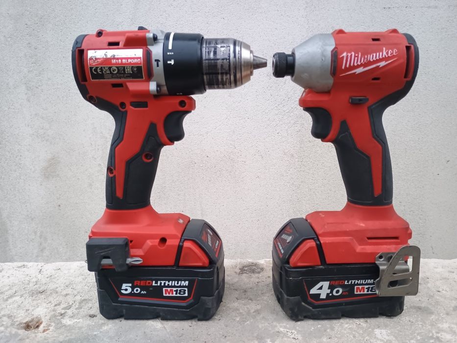 Set milwaukee filetanta și impact pt biti + 2 baterii