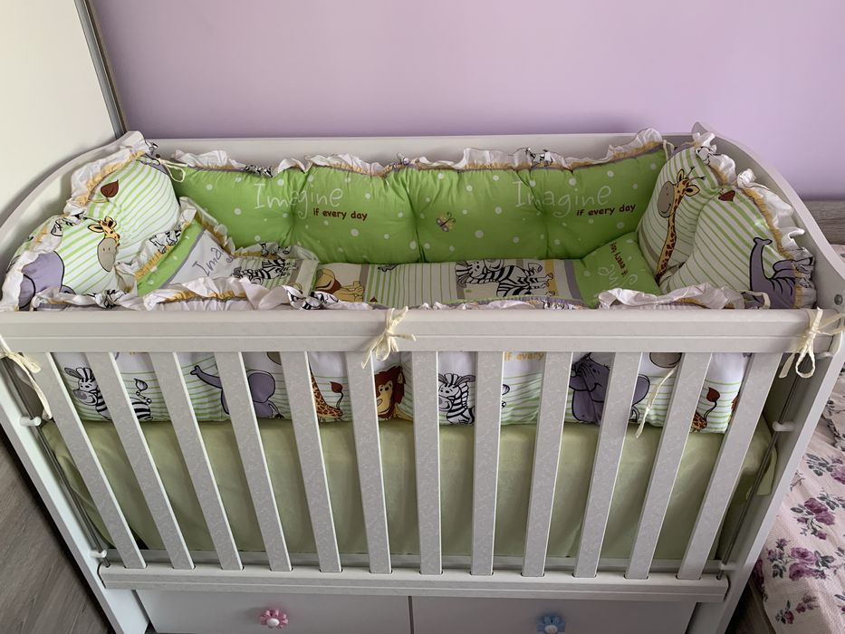 Обиколници и спален комплект за бебе за кошара 60/120 см