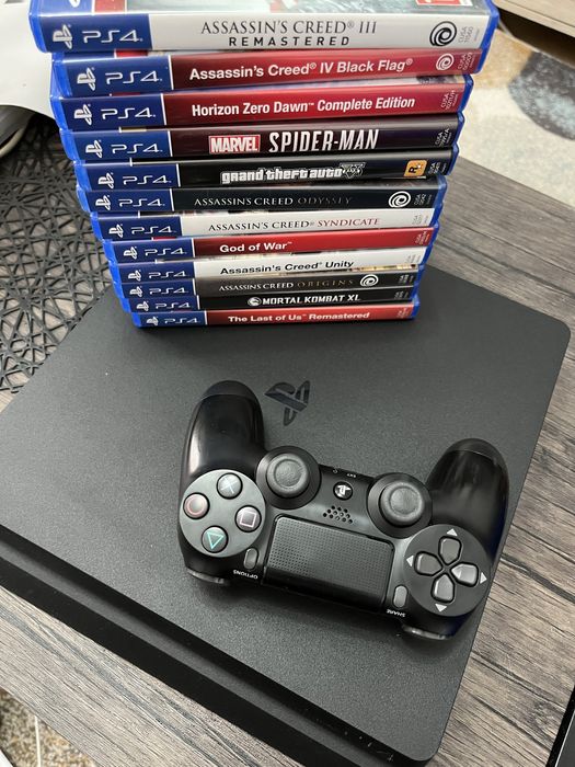 Ps4 Slim, 1 Tb+ controller+12 jocuri