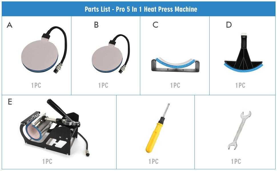 Presa termica multifunctionala 5in1, sublimare, tricouri, cani, sepci