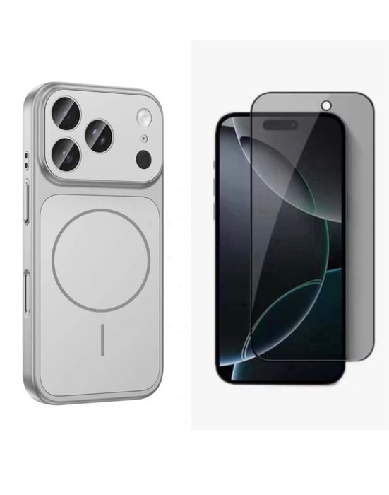 Husa Magsafe Glass Seria 17 + Folie Sticla Iphone 16/16 PRO/16 PRO MAX
