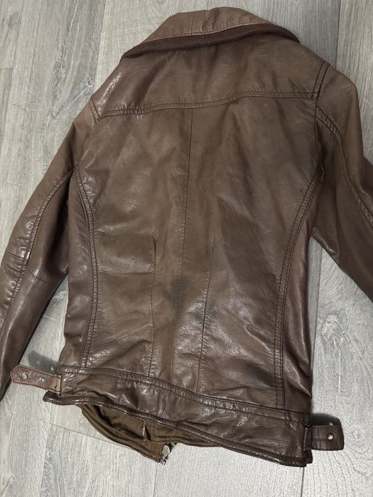 Geaca din piele naturala Bershka-S