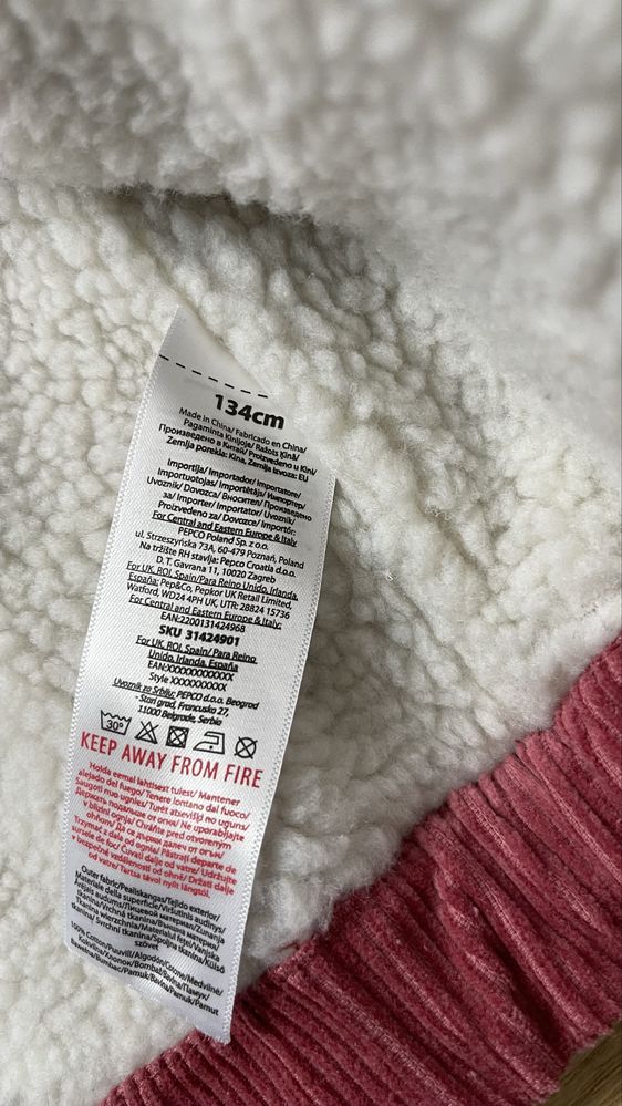 Geaca fete iarna denim cu blana 134