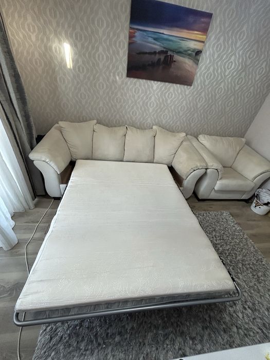 Ser Canapea extensibila + fotoliu