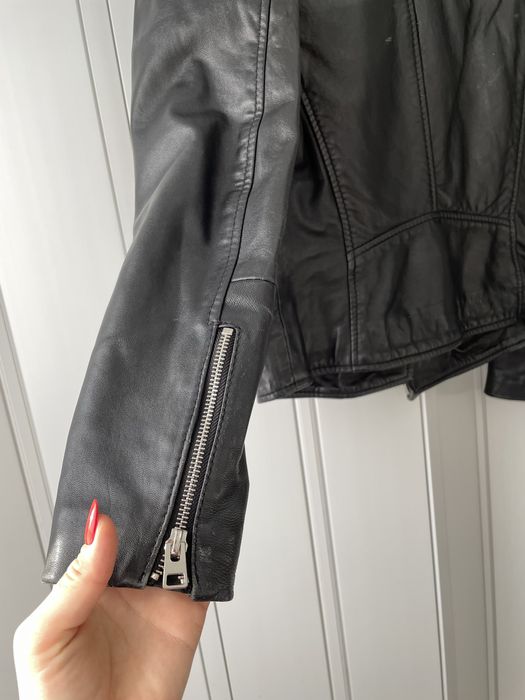 Geaca biker de piele Mango, XS